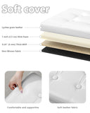 Bsketa Storage Ottoman, Folding Foot Stool with Thicker Foam Padded Seat Small Leather Storage Ottoman Bench Foot Rest for Living Room Foldable Coffee Table 17x13x13in,Black