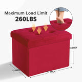 LINMAGCO Ottoman Storage Ottoman with Storage Small Foot Rest Stool Under Desk Stool Short Folding Footrest Linen Cloth Dark Gray 16X12X12IN