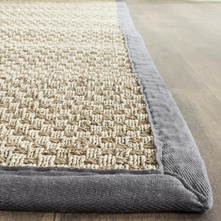 SAFAVIEH Area Rug 8x10 - Natural Fiber Collection - Large - Natural & Beige, Seagrass, Basketweave Pattern (NF114A)
