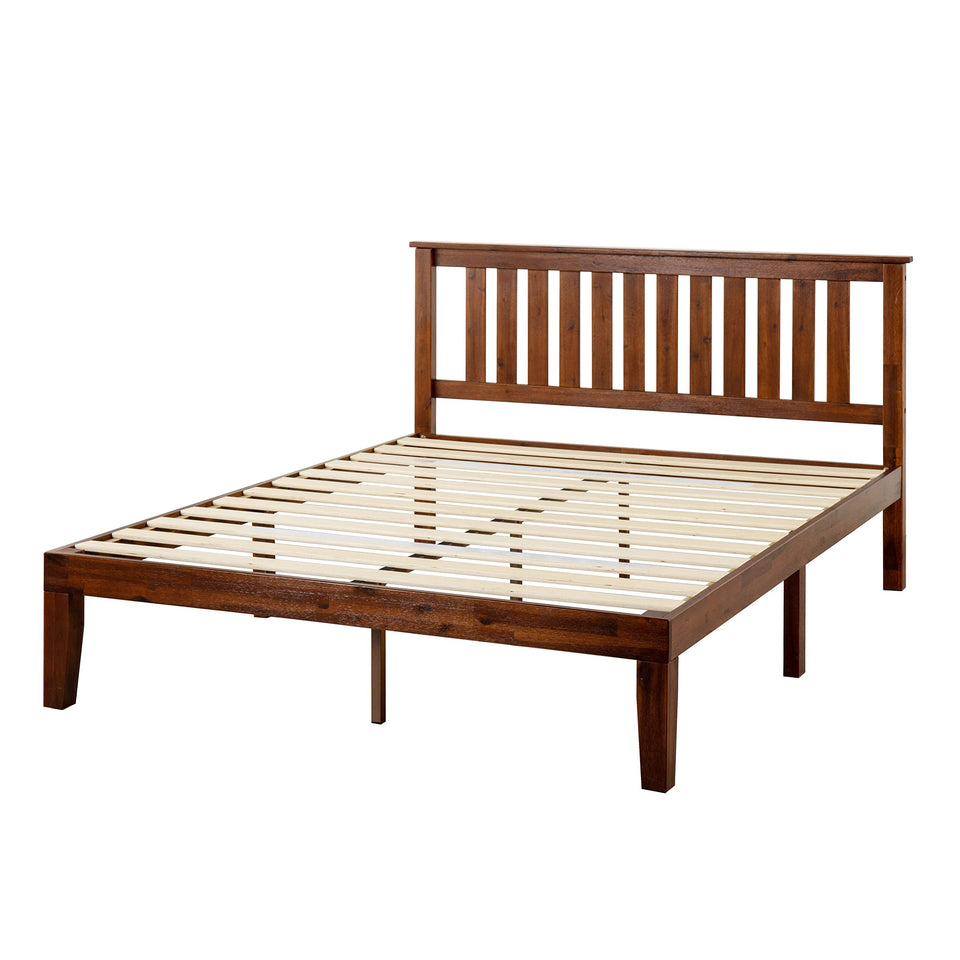 Mellow Naturalista Classic 12-Inch Solid Wood Platform Bed | Wooden Slats, No Box Spring Needed, Easy Assembly | Full, Espresso