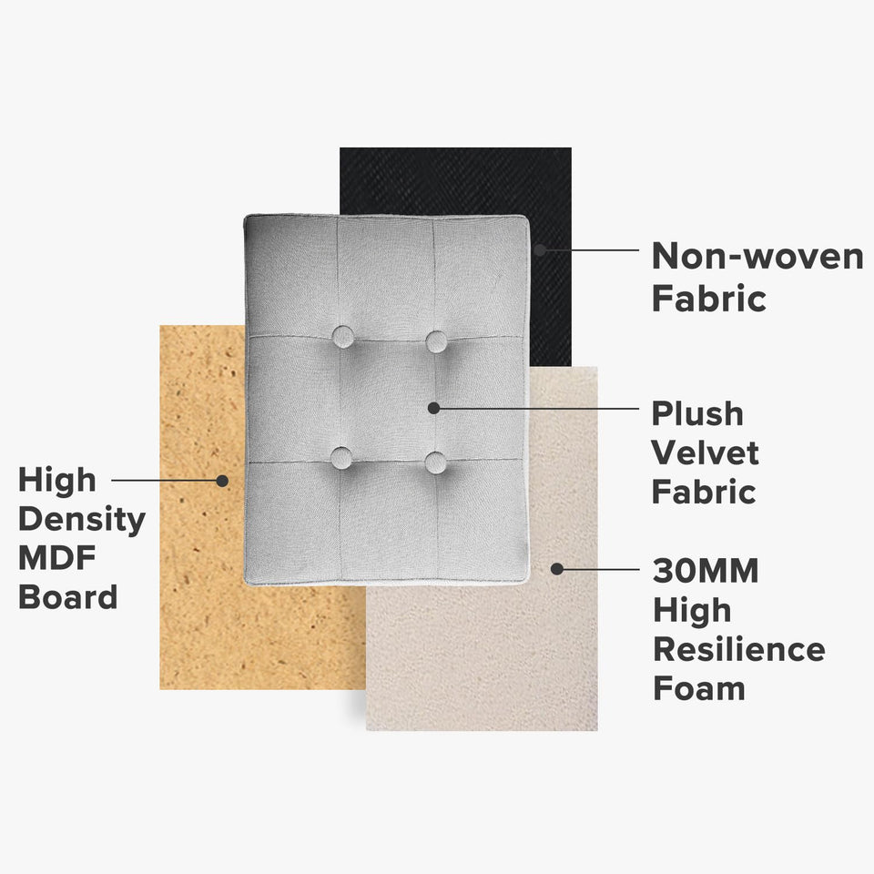 LINMAGCO Ottoman Storage Ottoman with Storage Small Foot Rest Stool Under Desk Stool Short Folding Footrest Linen Cloth Dark Gray 16X12X12IN