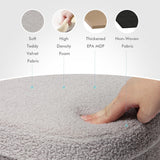 B FSOBEIIALEO Storage Ottoman Cube, Flowers Shaped Ottomans with Storage Foot Stool Footrest for Lving Room, Boucle Ottoman Seat for Dorm Room,Faux Teddy Fur, Cream White 12.6"x12.6"x12.6"