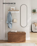 SONGMICS MAZIE Collection - 30 Inches Storage Ottoman Bench with Flipping Lid, Storage Chest Footstool, Load 660 lb, for Entryway, Living Room, Bedroom, Synthetic Leather, Black ULSF45BK