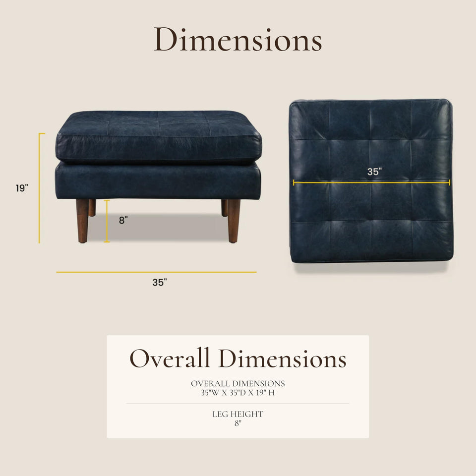 POLY & BARK Napa 72" Apartment Sofa – Italian-Tanned Full-Grain Pure-Aniline or Semi-Aniline Leather, Feather-Down Cushioning, Kiln-Dried Solid Wood Frame, Walnut Legs - Cognac Tan