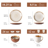 LeRatio Ceramic Dinnerware Sets for 6,Plates and Bowls Sets,Handmade Reactive Glaze Dishes Set,Chip Resistant and Scratch Resistant | Oven&Dishwasher & Microwave Safe-Blue(18PCS)