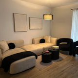 Acanva Luxury Modern Tight Curved Back Velvet Sofa, Minimalist Style Comfy Couch for Living Room Apartment, 3 Seater, Cream