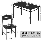 IRONCK Dining Table Set for 4, Wood Kitchen Table with Upholstered Chairs for Kitchen Room and Small Spaces, Rustic Brown