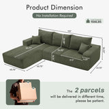 Boneless Sectional Cloud Couch Sofa for Living Room, 112" U-Shaped Modular Modern Lounge Sleeper Black Couches with Chaise, No Assemble, Cordury Compression Upholstered Sofas