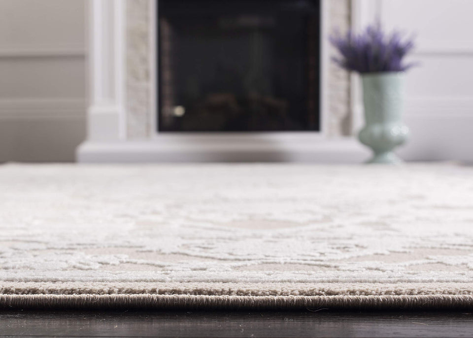 SAFAVIEH Area Rug 9x12 - Reflection Collection - Large - Cream & Ivory, Non-Shedding & Easy Cleaning, Ideal for Living Room, Bedroom, Dining Space (RFT665D)