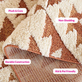 SAFAVIEH Area Rug 8x10 - Moroccan Tassel Shag Collection - Large - Ivory & Brown, Boho Design, Non-Shedding & Easy Cleaning, Plush Pile, Ideal for Living Room, Bedroom, Dining Space (MTS688A)