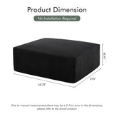 Boneless Sectional Cloud Couch Sofa for Living Room, 112" U-Shaped Modular Modern Lounge Sleeper Black Couches with Chaise, No Assemble, Cordury Compression Upholstered Sofas