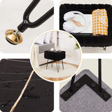 Wimarsbon Storage Ottoman, Vanity Stools with Metal Legs, 16.5" x 11.8" x 18" Modern Faux Mink Fur Footstool, Makeup Chair with Anti-Slip Feet, Accent Table,Footrest,Storage Bench for Bedroom