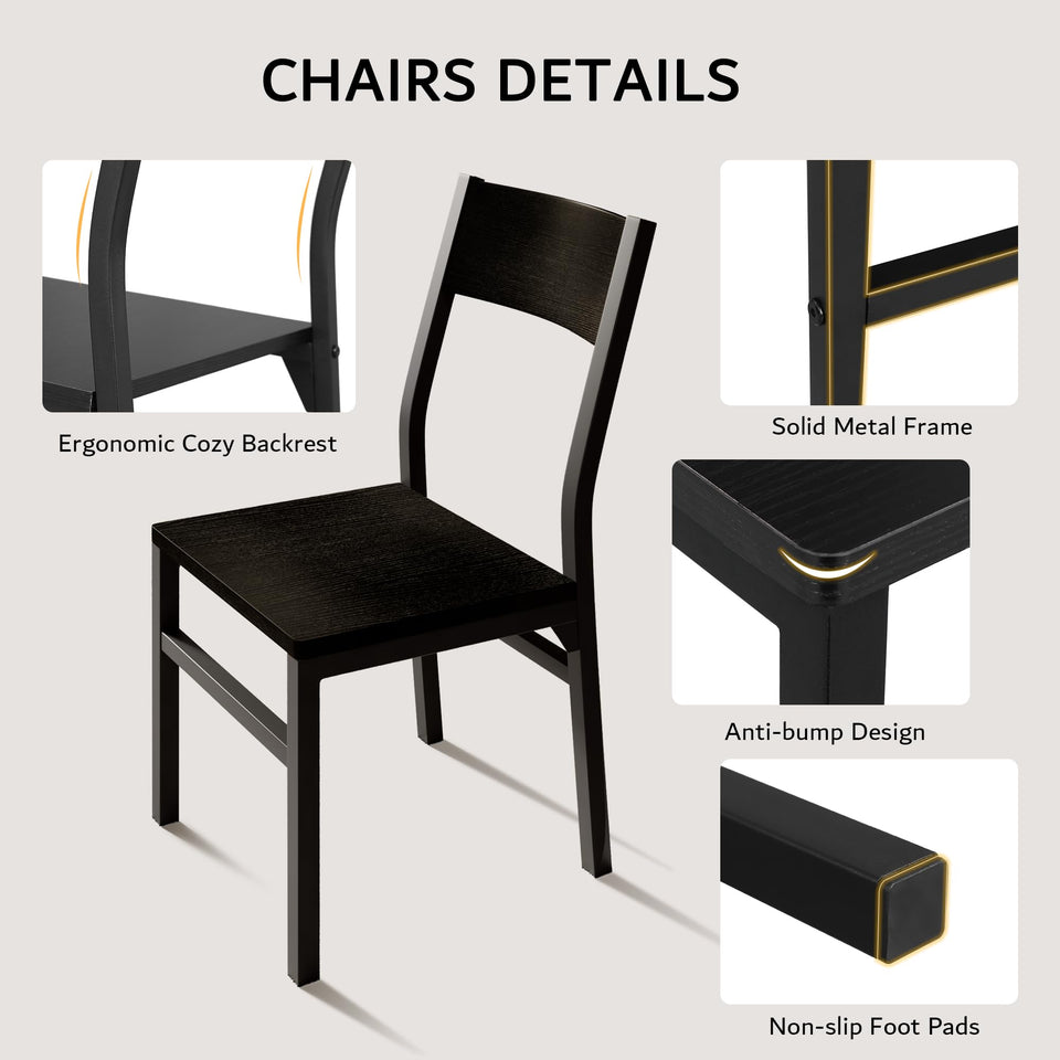 iPormis 7-Piece Dining Table Set with 6 Chairs, 63" Extendable Kitchen Table & Chairs Set for 4-6, Dining RoomTable with Solid Metal Frame & MDF Board, Perfect for Small Space, Easy Assembly, Walnut