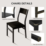 iPormis 7-Piece Dining Table Set with 6 Chairs, 63" Extendable Kitchen Table & Chairs Set for 4-6, Dining RoomTable with Solid Metal Frame & MDF Board, Perfect for Small Space, Easy Assembly, Walnut