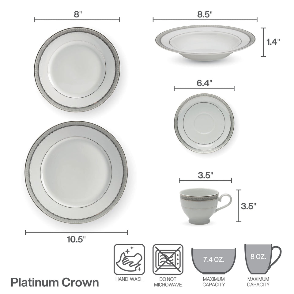 Mikasa Parchment 40-Piece Dinnerware Set, Service for 8, Durable Porcelain Plates, Bowls, and Mugs with Contemporary Design, Dishwasher Safe