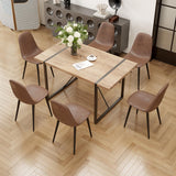 MUUOKY Dining Table Set for 4, Modern 55'' Wood Dinette Table Set for 4 with Fabric Dining Chairs,Table and Chairs Set of 4,Ideal for Kitchen Dining Room