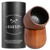 Oaksip The Original Charred Wooden Bourbon Drinking Glass | Charred Old Fashioned Glass | Bourbon Gifts for Men, Dad, or Brother | Whiskey Gifts