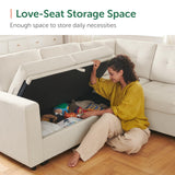 HONBAY Sectional Sleeper Sofa Pull Out Bed with Storage Chaise, Sectional Sofa Couch, Sleeper Couch Bed for Living Room, Dark Grey