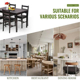 FDW | 5-Piece Solid Wood Dining Table Set for 4 | Brown | Pine Kitchen Table with Upholstered Chairs | Space-Saving Design | Smooth Easy-to-Clean Surface | for Dining Room, Apartment, Restaurant