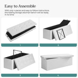 SONGMICS MAZIE Collection - 30 Inches Storage Ottoman Bench with Flipping Lid, Storage Chest Footstool, Load 660 lb, for Entryway, Living Room, Bedroom, Synthetic Leather, Black ULSF45BK