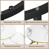 Smuxee Nesting Coffee Table Set of 2, 23.6" Round Coffee Table Wood Grain Top with Adjustable Non-Slip Feet, Industrial End Table Side Tables for Living Room Bedroom Balcony Yard