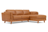 Valencia Artisan Full Leather Sofa 88” - Pure Full Italian Nappa Leather Couch, Solid Wood Accent, Ultimate Comfort, Cognac Tan