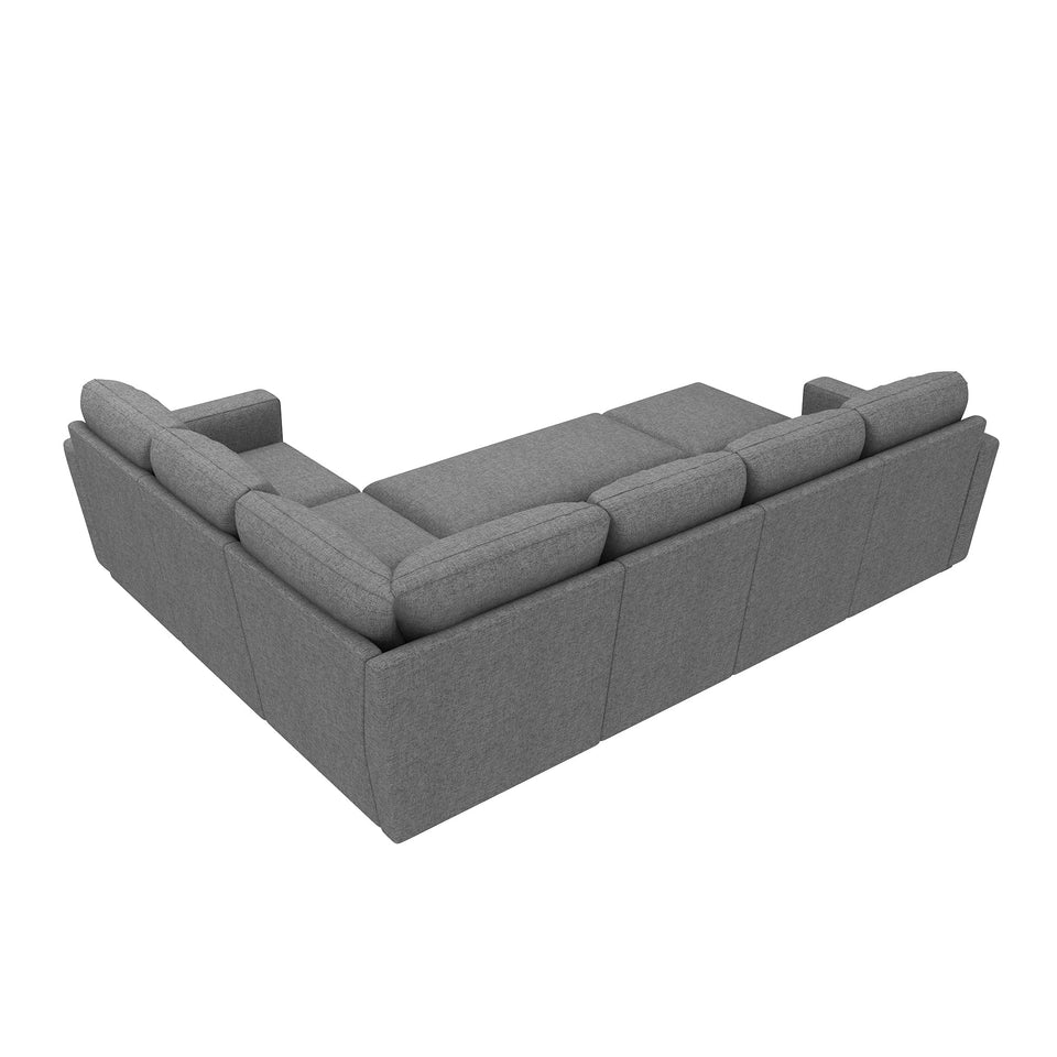 HONBAY Sectional Sleeper Sofa with Pull Out Bed, U Shaped Couch with Storage, Modular Sectional Couches for Living Room, Dark Grey