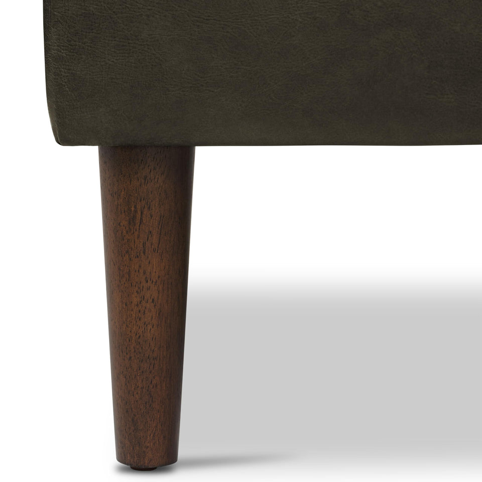 POLY & BARK Napa 72" Apartment Sofa – Italian-Tanned Full-Grain Pure-Aniline or Semi-Aniline Leather, Feather-Down Cushioning, Kiln-Dried Solid Wood Frame, Walnut Legs - Cognac Tan