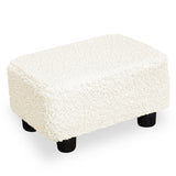 CAROLMADE Small Foot Stool Ottoman Footstool with Legs Under Desk Footrest for Living Room Bedroom and Office, Soft Ivory White