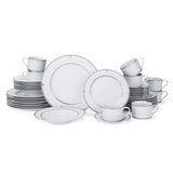 Mikasa Parchment 40-Piece Dinnerware Set, Service for 8, Durable Porcelain Plates, Bowls, and Mugs with Contemporary Design, Dishwasher Safe