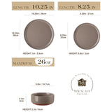 MALACASA Plates and Bowls Sets, 24 Pieces Modern Ceramic Dinnerware Set for 8 Kitchen Stoneware Dishes Dishware Set Microwave and Dishwasher Safe, White, Series TARA