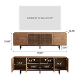 NessCarsti Mid Century Modern TV Stand for 80+ Inch TVs, 94.48" Walnut Console with Ample Storage – Stylish Entertainment Center for Living Room or Bedroom