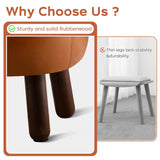 oakvivo 13in Small Foot Stool Ottoman, Round Faux Leather Foot Rest for Couch, Under Desk Pouf Footstool Footrest with Non-Skid Rubber Legs for Ling Room, Bedroom, 13''L x 13''W x 10.2''H, Green