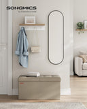 SONGMICS MAZIE Collection - 30 Inches Storage Ottoman Bench with Flipping Lid, Storage Chest Footstool, Load 660 lb, for Entryway, Living Room, Bedroom, Synthetic Leather, Black ULSF45BK