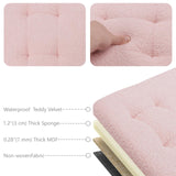 AmasSmile Footrest Ottoman Bench with Storage,34Inch Black Leather Footstool, Coffee Table, Padded Seat, Storage Chest,Blanket Store with Flipping Lid for Livingroom and Bedroom