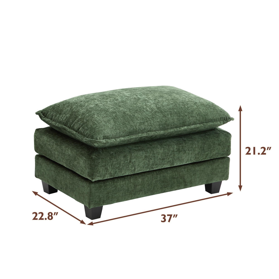 Ihanherry 146" U-Shaped Modern Sofa Modular Sectional Cloud Couch with 2 Ottoman, 6-Seat Chenille Deep Seat Sofa with 6 Pillows for Living Room, Bedroom and Apartment, Grey