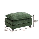 Ihanherry 146" U-Shaped Modern Sofa Modular Sectional Cloud Couch with 2 Ottoman, 6-Seat Chenille Deep Seat Sofa with 6 Pillows for Living Room, Bedroom and Apartment, Grey