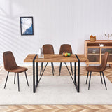 MUUOKY Dining Table Set for 4, Modern 55'' Wood Dinette Table Set for 4 with Fabric Dining Chairs,Table and Chairs Set of 4,Ideal for Kitchen Dining Room