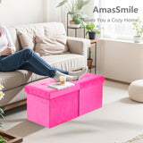 AmasSmile Footrest Ottoman Bench with Storage,34Inch Black Leather Footstool, Coffee Table, Padded Seat, Storage Chest,Blanket Store with Flipping Lid for Livingroom and Bedroom