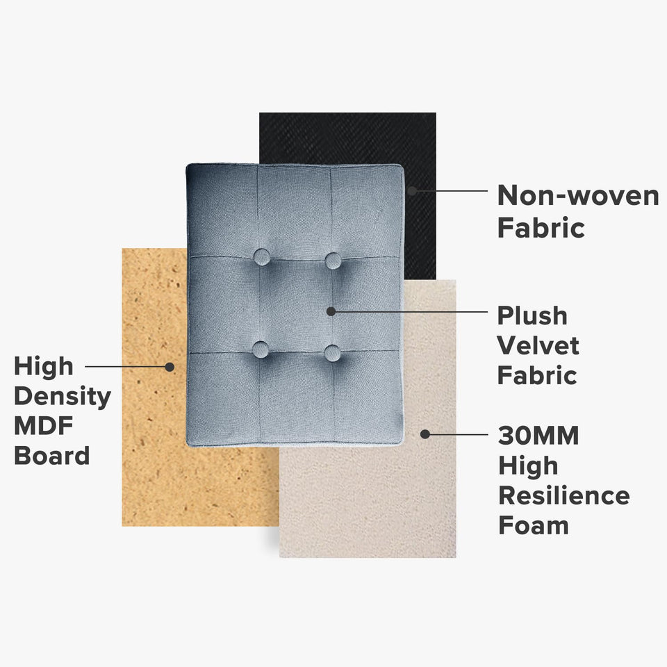 LINMAGCO Ottoman Storage Ottoman with Storage Small Foot Rest Stool Under Desk Stool Short Folding Footrest Linen Cloth Dark Gray 16X12X12IN