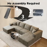 135.4" Cloud Modular Sectional Couch with 1 Ottoman,Modern Minimalist Upholstered Couches, Comfort U Shaped Sofa for Living Room,Deep Seat Corner Couch，No Assembly Required (Black,Left Facing Chaise)