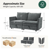 HULALA HOME 127'' Modular Sectional Sofa, Oversized U Shaped Couch with Storage Ottoman, Comfy Chenille Sofa with Deep Seat, 6 Seat Convertible Couches for Living Room, Beige