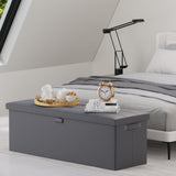 DocSafe Storage Ottoman with Lock,Fireproof Folding Ottoman Foot Rest Stool Storage Chest with Storage Safe for Important Documents,Waterproof 17 Inches Short Ottoman Foot Stool with Handles,Black