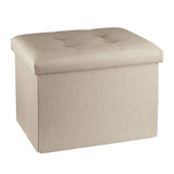 ALASDO Storage Ottoman Footrest Stool Small Ottoman with Storage Foldable Ottomans Foot Rest Footstool Bench for Living Room 17x13x13inches Grey