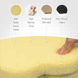 B FSOBEIIALEO Storage Ottoman Cube, Flowers Shaped Ottomans with Storage Foot Stool Footrest for Lving Room, Boucle Ottoman Seat for Dorm Room,Faux Teddy Fur, Cream White 12.6"x12.6"x12.6"