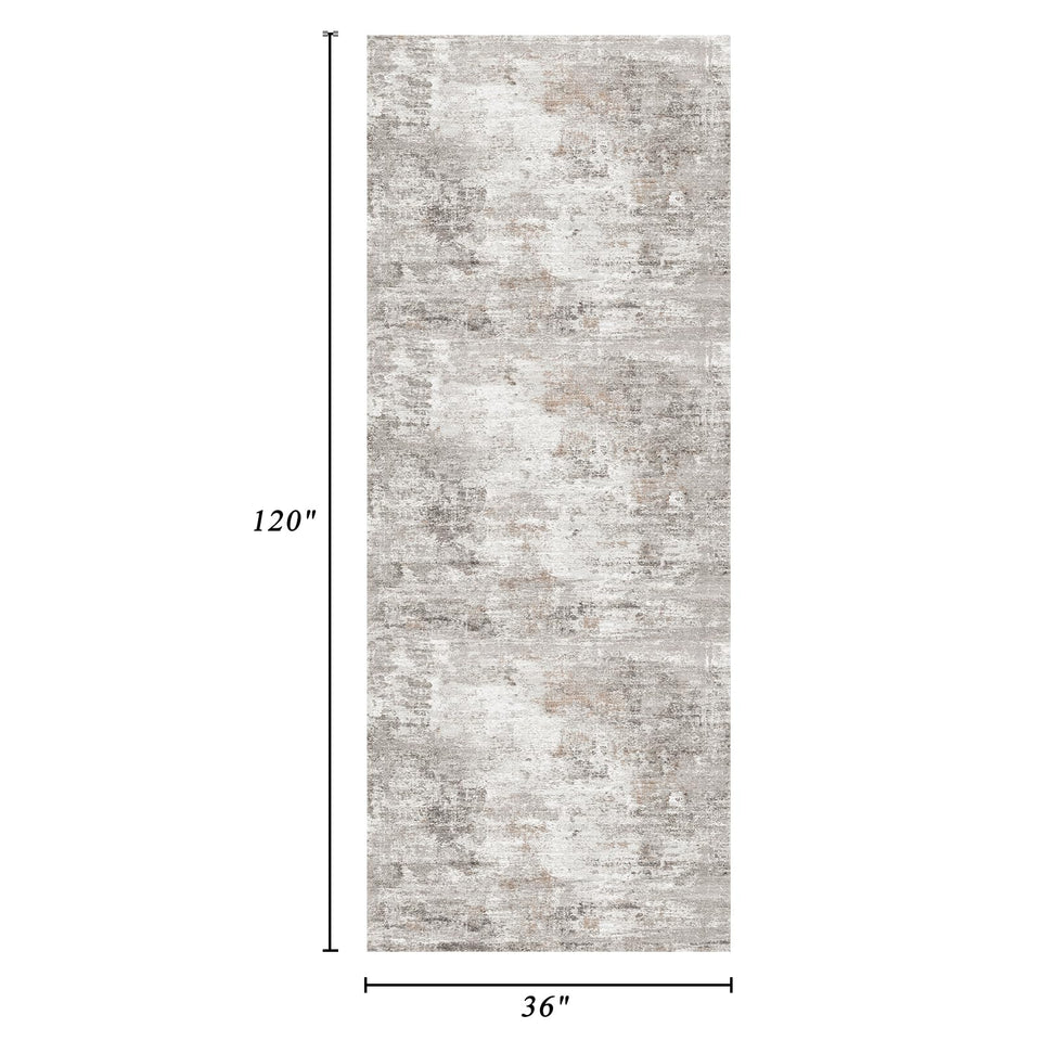 12x15 Area Rug for Living Room – Large Modern Neutral Abstract Thin Washable Carpet, Soft Low Pile Non-Slip Stain-Resistant for Bedroom Dining Room Home Office (Beige Grey)