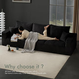 Boneless Sectional Cloud Couch Sofa for Living Room, 112" U-Shaped Modular Modern Lounge Sleeper Black Couches with Chaise, No Assemble, Cordury Compression Upholstered Sofas