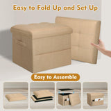 Storage Ottoman with Extra Thick Foam Padded Seat, Foldable Foot Rest Stool with Linen Fabric, 43L Ottoman with Storage Bench for Bedroom Living Room, Holds Up to 300lbs, 17x13x13in, Dark Gray