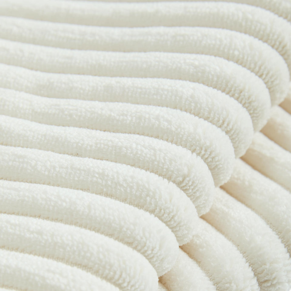 Sectional Cloud Boneless Sofa Couches for Living Room-113'' Beige 3 Seater U-Shaped Modern Lounge Couch-No Assembly Modular Corduroy Convertible Sponge Sleeper Sofas with Chaise for Home House