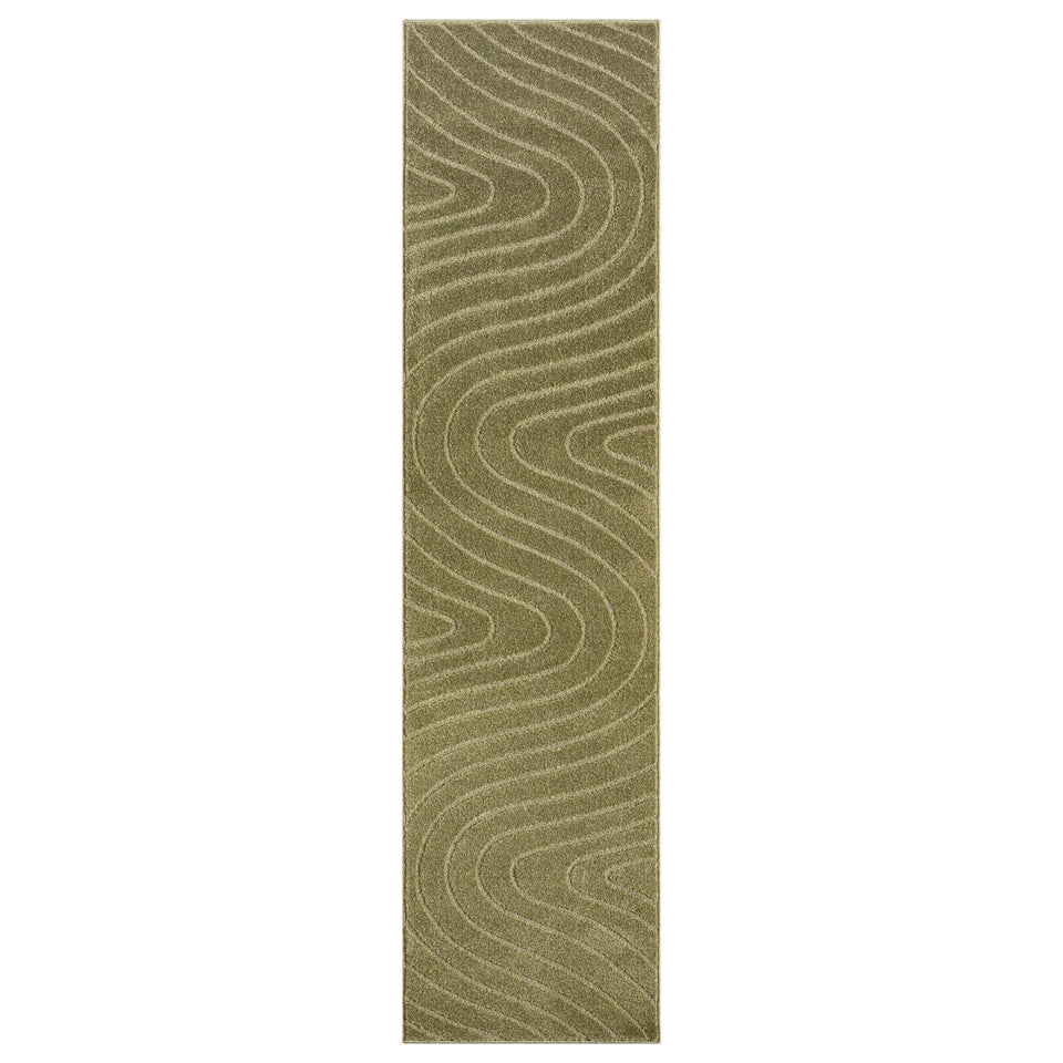 LUXE WEAVERS Modern Geometric Wave Cream 9x12 Area Rug